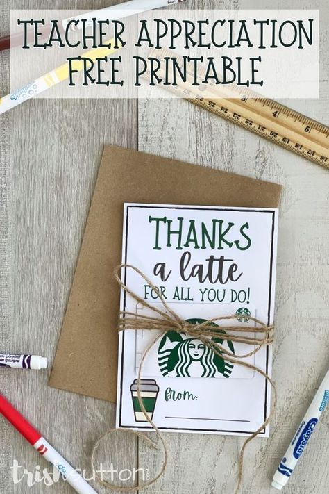 Teacher Appreciation Free Printable | Thanks a Latte Teacher Appreciation Gifts Tags Free Printables, Thank You Gift Card Printable, Starbucks Gift Card Teacher Appreciation, Teacher Appreciation Gifts Coffee Theme, Teacher Appreciation Coffee Gift Card, Teacher Appreciation Gift Card Tags, Take Note Teacher Appreciation Printable, Coffee Appreciation Gifts, Starbucks Thank You Gift Free Printable