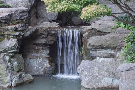 Waterfall | Flickr - Photo Sharing! Water Fall Landscape, Backyard Stream, Diy Waterfall, Waterfall House, Fake Rock, Rock Waterfall, Aquarium Landscape, Garden Waterfall, Temple Design For Home