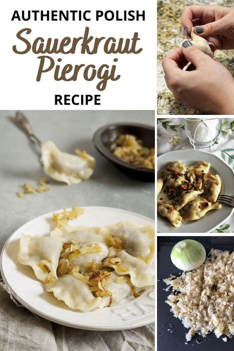 Sauerkraut And Mushroom Pierogi, Sauerkraut Pierogi Recipe, Perogie Dough Recipe, Polish Food Traditional, Piroshki Recipe, Polish Sauerkraut, Pierogies Homemade, Pierogi Recipes, Pierogi Dough