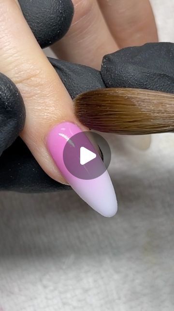 Acrylic Nail Application, Ombre Nails Tutorial, Pink Nail Art Designs, Nail Tutorial Videos, Pink Ombre Nails, Pink Manicure, Hot Pink Nails, Ombre Nail, White Acrylic Nails