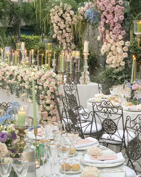 Fairytale Wedding Reception, Vincenzo Dascanio, Whimsical Wedding Theme, Wow Wedding, Pink Purple Wedding, Pale Pink Weddings, Glass House Wedding, Luxury Italy, Wedding Backdrop Design