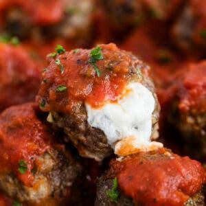 Easy Mozzarella Stuffed Meatballs, Cheesy Meatball Recipes, Baked Mozzarella, Stuffed Meatballs, Mozzarella Stuffed Meatballs, Cheese Stuffed Meatballs, Italian Meatballs Recipe, Kitchen Favorites, Rustic Recipes