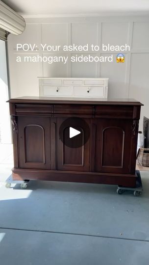 300K views · 19K reactions | ✨JUST COMPLETED! Here’s The Story ⤵️ 

To be completely honest with you, when our client requested a lighter version of her mahogany sideboard, we didn’t know what outcome we could achieve. It could have been a horrible blotchy disaster and our client was prepared for such an outcome. But on the other hand, if we didn’t try we wouldn’t know! 🤷🏼‍♀️ 
A big Thankyou to our client for trusting us to see what possibility we could achieve! 

The bleaching process was an undertaking on its own. 
If you want the link to the 2 part wood bleach we used comment the keyword⚡️ ‘BLEACH’ ⚡️and I will send 2 options through to you along with a list of the other products we used.

The Process:⤵️
•After stripping and sanding the old finish, we applied the bleach in sections an How To Paint Raw Wood Furniture, Antique Refurbished Furniture, Mahogany Sideboard Upcycle, Raw Wood Dressers, Bleached Mahogany Furniture, How To Restore Old Furniture Wood, Bleached Cherry Wood Furniture, How To Bleach Mahogany Wood, Upcycle Mahogany Furniture