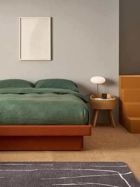 Rounded Bed, Platform Storage Bed, Platform Storage, Round Beds, Bed With Drawers, Spare Bedroom, Beds & Bed Frames, Upholstered Platform Bed, Furniture Collections