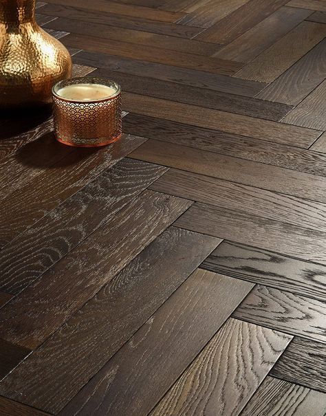 Dark Oak Flooring, Engineered Wood Floors Oak, Direct Wood Flooring, Wood Floor Design, Herringbone Wood Floor, Engineered Wood Flooring, Luxury Flooring, Refinishing Floors, Dark Wood Floors