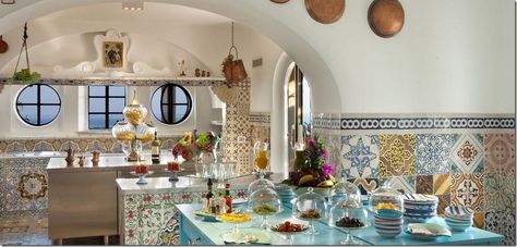 Italian Kitchen Villa Treville, Amalfi Coast Villa, Mediterranean Interior, Mediterranean Villa, Mediterranean Architecture, Mediterranean Decor, Positano Italy, Amalfi Coast Italy, Cob House