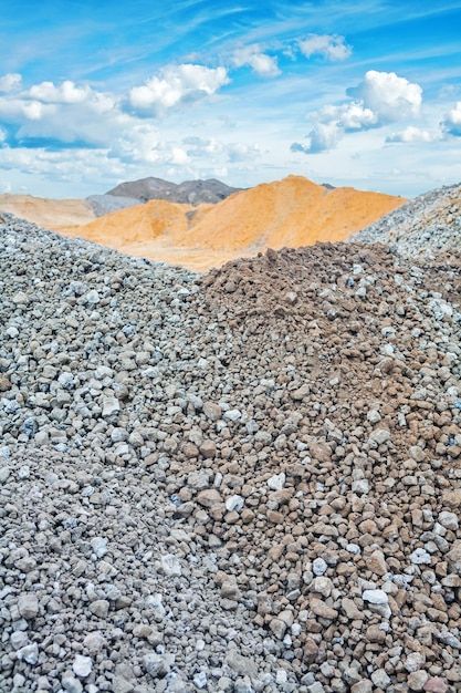 Piles of construction sand and gravel on... | Premium Photo #Freepik #photo #gravel #construction-materials #building-materials #pebbles Sand And Gravel, Material Textures, Construction Materials, Vector Photo, Building Materials, Premium Photo, The Sky, Stock Photos, Photo And Video