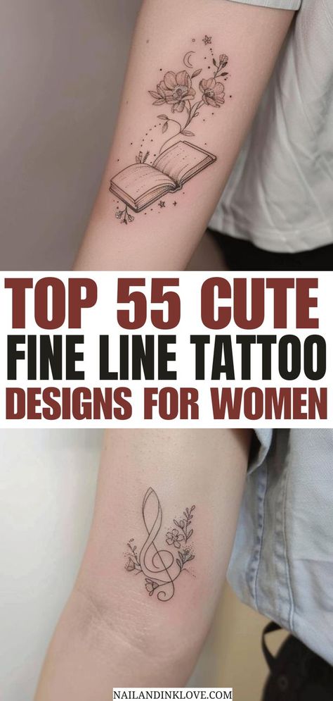 fine line tattoos for women forearm, fine line tattoos, danty tattoos, dainty tattoos, minimal tattoos, small tattoos Creative Floral Tattoos, Cute Line Tattoos For Women, Small Forearm Tattoos For Women Simple, 1 Hour Tattoo Ideas For Women, Fine Line Tattoos Women, Feminine Tattoos Arm, Feminine Forearm Tattoos For Women, Delicate Forearm Tattoos For Women, Pretty Small Tattoos