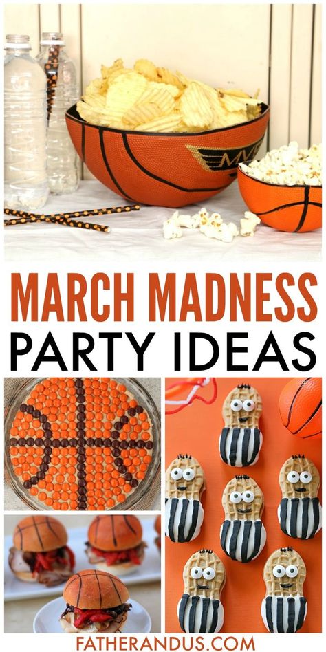 Looking for some awesome ideas to make your March Madness Party a huge success? I have rounded up some great recipes and decoration ideas to add some great food and fun to your party. These ideas are great for both adults and for kids. The NCAA tournement is one of the best sporting events of the year! Don't pass up this opportunity to throw a party for all your friends and family! #Marchmadness #NCAAtournament #partyideas March Madness Party Decorations, March Madness Party Ideas, Party Food Ideas For Adults Entertaining, March Madness Food, March Maddness, March Madness Party, Halloween Themed Appetizers, Halloween Fingerfood, Basketball Themed Birthday Party