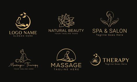 Massage Logo Design, Massage Therapy Business Cards, Healing Logo, Deco Spa, Message Therapy, Leaves Logo, Spa Logo Design, Massage Logo, Massage Therapy Business