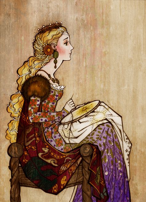 Portrait Au Crayon, Helaena Targaryen, Medieval Princess, Time Princess, Fairytale Illustration, Nouveau Art, Fairytale Art, Medieval Art, A Drawing