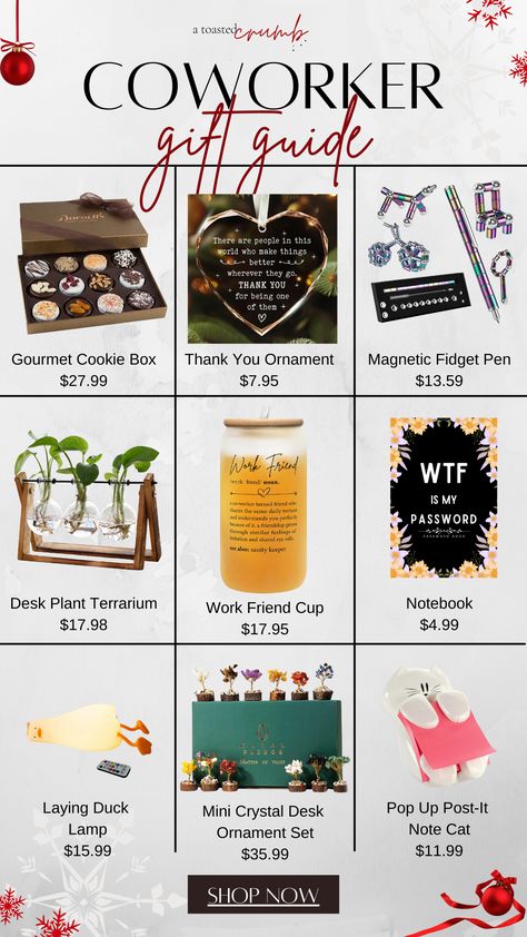 A curated list of gifts that would make your work bestie smile! Fidget Pen, Work Bestie, Desk Plants, Work Friends, Gourmet Cookies, Cookie Box, Gift Guides, Gifts For Coworkers, Holiday Gift Guide