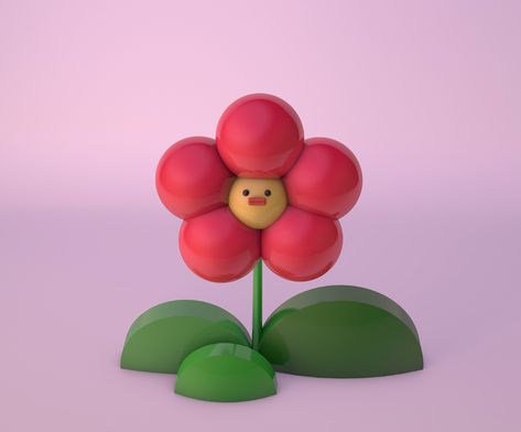 3d Flowers Illustration, Blender 3d Flower, Flower Character, Flowers 3d, Iphone Wallpaper Classy, Flower 3d, 3d Figures, 카드 디자인, Cute Cartoon Characters