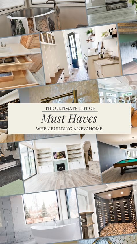 House Remodel Must Haves, New House Ideas Organizing, Home Remodeling Must Haves, Affordable Home Building Ideas, Cool Things To Build In Your House, Unique Custom House Features, Green Home Building, Things To Add To Your New Build, New Home Construction Must Haves