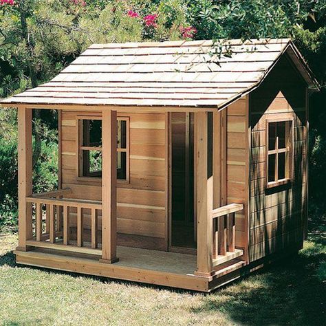 View a Larger Image of Woodworking Project Paper Plan to Build Playhouse Playhouse Plan, Playhouse Plans, Diy Playhouse, Backyard Playhouse, Build A Playhouse, Wendy House, Pallet Project, Playhouse Outdoor, Wooden Playhouse