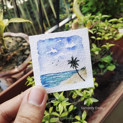 Painting Idea For Beginners, Katie Green, Miniature Watercolor, Watercolor Paintings Nature, Watercolor Beginner, Watercolor Paintings For Beginners, Watercolor Journal, Diy Watercolor Painting, Watercolor Flower Art