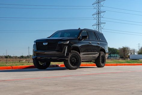 2023 Cadillac Escalade - All Out Offroad Black Escalade, 2023 Cadillac Escalade, Black Cadillac, Dream On Dreamer, Escalade Ext, All Terrain Tyres, Cadillac Escalade, Tires, Cadillac