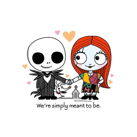 Doodlebot 🤖💕 on Instagram: “Jack and Sally for days 1 & 2 of #nbcchallenge2020 with @lydialeighart Hoping to get some new illustrations started this evening for the…” Jack Skellington Drawing, Nightmare Before Christmas Pictures, Jack Skellington Tattoo, Jack Y Sally, Nightmare Before Christmas Characters, Nightmare Before Christmas Drawings, Sally Nightmare, Sally Nightmare Before Christmas, Disney Images