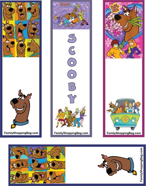 Scooby Bookmarks Scooby Doo Printables, Scooby Doo Coloring Pages, Library Bookmarks, Scooby Doo Birthday Party, Scooby Doo Mystery Inc, Scooby Doo Images, Free Printable Bookmarks, Disneyland Pictures, Scooby Doo Mystery