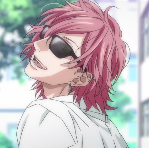 Yuri Ayato, Photography School, Black Sunglasses, Piercings, Hair, Anime, Pink, Black