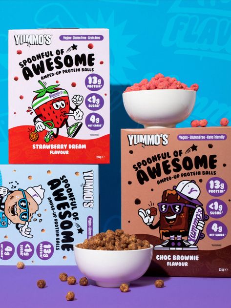 Stylized Character Packaging Design Character Packaging, Cereals Packaging Design, Current Graphic Design Trends, Cereal Packaging, Cereal Brands, Playful Typography, Stylized Character, Packaging Design Trends, Pop Stickers