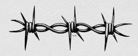 Thick Barbed Wire Tattoo, Barb Wire Sketch, Barbwire Stencil, Barbwire Traditional Tattoo, Bobbed Wire Tattoo, Barb Wire Finger Tattoo, Bobwire Drawing, Bob Wire Drawing, Barbwire Collar Bone Tattoo