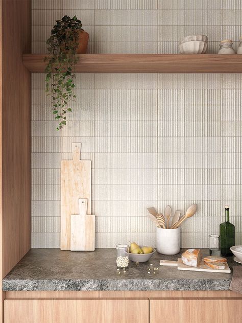 Matchstick Tiles, Tiled Splashback Kitchen, Brick Effect Wall Tiles, Kitchen Wall Tiles Backsplash, Small Kitchen Tiles, Brick Ceramic Tile, Kitchen Splash Back, White Kitchen Tiles, Diy Backsplash