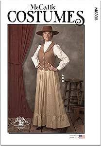 McCall's Misses' Old West Costume Sewing Pattern Packet, Design Code M8398, Sizes 18-20-22-24-26 Riding Skirt Pattern, Historical Gowns, Girls Cape, Western Costumes, Western Skirts, Sewing Templates, Vest Blouse, Costume Sewing Patterns, Western Women