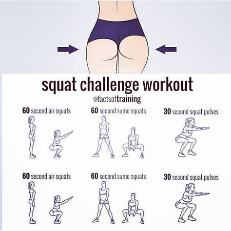 Challenge Workout, Pulse Squats, Air Squats, Squat Challenge, Fat Loss Program, Sumo Squats, Squat Workout, Thigh Exercises, Belly Workout