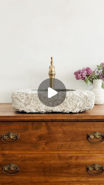 MEGAN |  DIY & Design on Instagram: "A bathroom vanity and sink for under $200 🤯  Sometimes the elbow grease and imagination can do wonderful things… and save you a fortune!  Keep your eyes peeled for those secondhand antique dressers because they can create some serious magic.   Follow @makeitlikemegs for more budget friendly diys   #howtovideo #furnitureflip #diyproject #ORCAT #oneroomchallenge #bathroomtransformation #bathroommakeover #budgetfriendly #upcycled #diy #diyer #diysink #concrete #concreteproject #diyprojects #homemade #makeitlikemegs #bathroomdesign #myhgtv" Dresser To Vanity Diy, Diy Sink Bowl, Old Bathroom Vanity Makeover, Repurposed Bathroom Vanity, Dresser To Bathroom Vanity, Upcycled Bathroom Vanity, Diy Sink Vanity, Bathroom Vanity And Sink, Diy Bathroom Sink