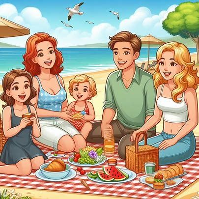 single family picnic at the beach cartoon clipart images - Pencipta Imej daripada Microsoft Designer App People, Picnic At The Beach, Picnic Pictures, Beach Cartoon, Family Clipart, Cartoon Clipart, 3d Pictures, Picnic Spot, Childrens Books Illustrations