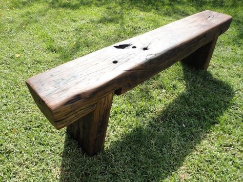 Railroad Ties Landscaping, Railway Ties, Diy Garden Seating, Railway Sleepers Garden, Garden Table Plans, Rustic Bench Seat, Rustic Outdoor Benches, Garden Bench Seat, Sleepers In Garden