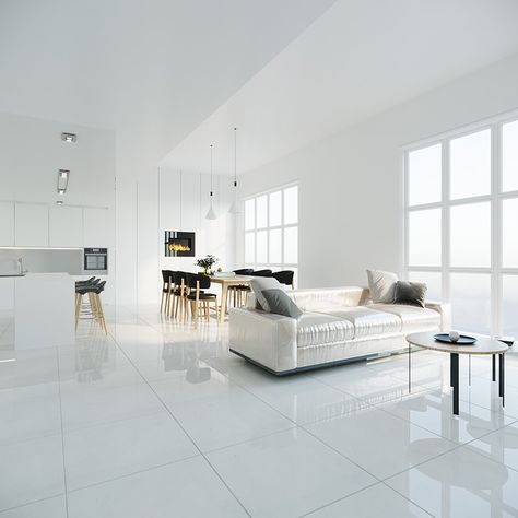 White Tiles Living Room, White Tiles Floor, White Marble Living Room, White Floors Living Room, Marble Floor Living Room, White Marble Tile Floor, Room Tiles Design, Marble Flooring Design, Tile Floor Living Room