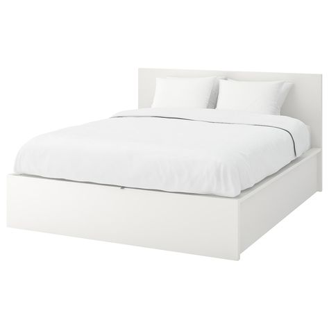 MALM Storage bed - white - IKEA High Bed Frame, Malm Bed Frame, Ikea Malm Bed, Cama Ikea, Malm Bed, Design Ložnic, Ikea Living Room, Ikea Bedroom, Ikea Bed