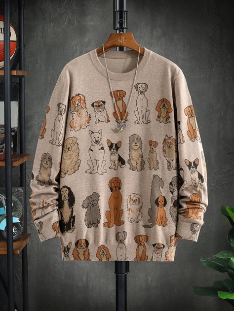 Free Returns ✓ Free Shipping On Orders $49+ ✓. Men Dog Pattern Sweater- Men Knitwear at SHEIN. Hypebeast Outfits, Aesthetic Mens, Men Knitwear, Hypebeast Fashion, Knit Dog Sweater, Trendy Shirt Designs, Outfit Streetwear, Summer Mens, Streetwear Summer