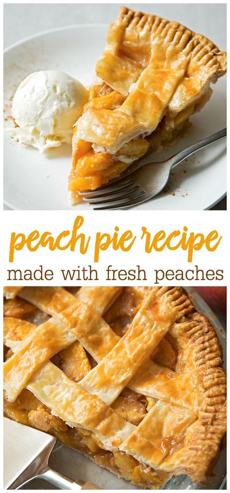 Peach Pie Recipe, Fresh Peach Recipes, Fresh Peach Pie, Peach Pie Recipes, Peach Pie Filling, Italian Dessert, Peach Desserts, Fresh Peaches, Coconut Cream Pie