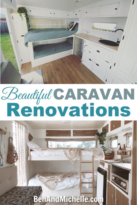 Viscount Caravan Renovations | Caravan Renovation Series Caravan Renovation Diy, Viscount Caravan, Diy Caravan, Caravan Vintage, Small Caravans, Caravan Decor, Caravan Makeover, Caravan Renovation, Caravan Interior