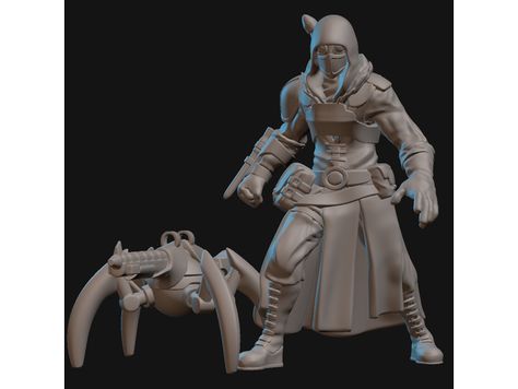 Artillerist Artificer with Eldritch Cannon Miniature by Velrock - Thingiverse Artificer Artillerist Eldritch Cannon, Eldritch Cannon Dnd, Dnd Artificer Artillerist, Artificer Artillerist, Eldritch Cannon, Artillerist Artificer, Character Drawings, Dungeons And Dragons Homebrew, Comic Style