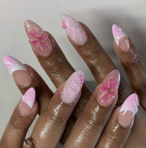 Tropical 3d Nails, Nails Europe Summer, 3d Beach Nails, Summer Shell Nails, Thailand Nails Designs, Summer 3d Nails, Tropical Almond Nails, Beach Flower Nails, Wwe Nails