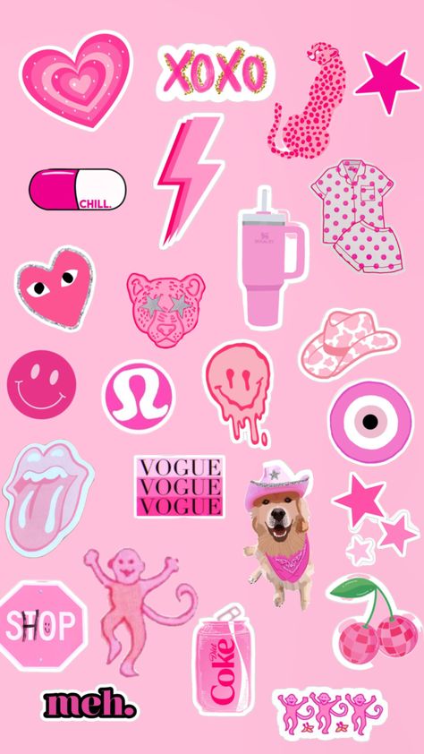 Preppy pink stickers Wallpaper Pink And Orange, Shuffles Preppy, Pink Stickers, February Crafts, Preppy Stickers, Valentines Inspiration, Preppy Pink, Valentines Art, Preppy Wallpaper