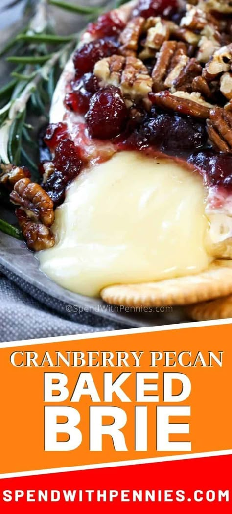 Baked Brie For Thanksgiving, Baked Brie With Apple Pie Filling, Brie With Croissant, Baked Brie With Cranberries And Pecans, Brie Wheel Appetizer, Baked Brie Recipes Thanksgiving, Cooked Brie Cheese, Easy Brie Recipes, Brie Wheel Recipes