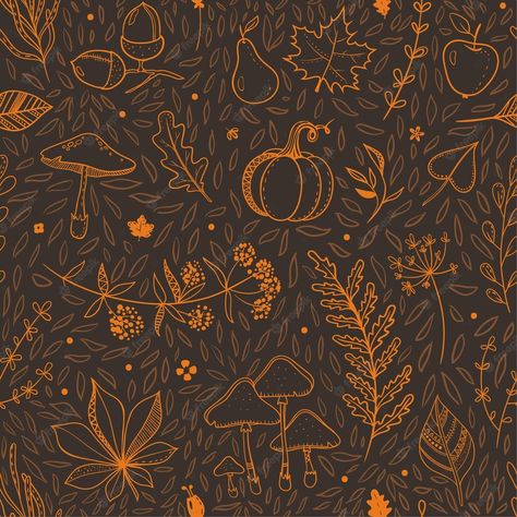 Premium Vector | Beautiful autumn pattern for thanksgiving and other fall holidays. vector seamless fall pattern Autumn Seamless Pattern, Autumn Pattern Design, Autumn Graphic Design, Rh Patterns, Autumn Board, Pumpkin Aesthetic, Thanksgiving Pattern, November Aesthetic, Autumn Baking