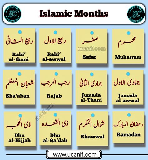 Learn the names of Islamic months in Urdu, English and Arabic with their English Meanings. Urdu Charts For Classroom, Charts For Classroom Decoration, Islamic Months Name, Arabic Months, Months In English, Urdu Vocabulary, Islamic Months, Islamic Names, K Names