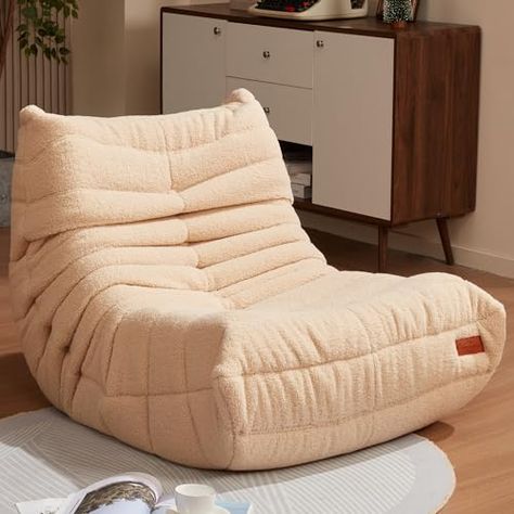 Cansunna Bean Bag Chair Sofa Sack Big Beanbag Chair for Adults Fireside Bean Bag Lounger Memory Foam Chair for Home, Apartment or Gaming Venue (KHAKITEDDY) Tatami Living Room, Sofa Nordic, Lazy Couch, Chair Balcony, Locker Furniture, Nordic Style Living Room, Fireside Chairs, Parsons Chair, Lazy Sofa