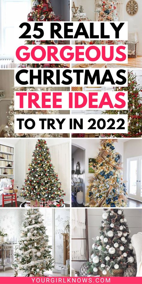 There's no need to be stuck with the same old Christmas tree ideas. Check out these unique and creative options that will add some fun and excitement to your holiday decor this year. From trees made of books to ones covered in lights, you're sure to find something you love! Old Christmas Tree Ideas, Themed Christmas Tree Ideas, Old Christmas Tree, Christmas Tree Colour Scheme, Christmas Tree Decoration Ideas, Tree Decoration Ideas, White Christmas Tree Decorations, Themed Christmas Tree, Christmas Tree Decorating Themes