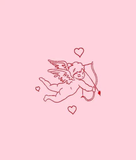 Cupid Illustration Cute, Lovecore Tattoo, Ethereal Tattoo Sleeve, Coquette Illustration, Lovecore Art Drawing, Cupid Illustration, Cupid Aesthetic, Cupid Graphic, Cupid Drawing