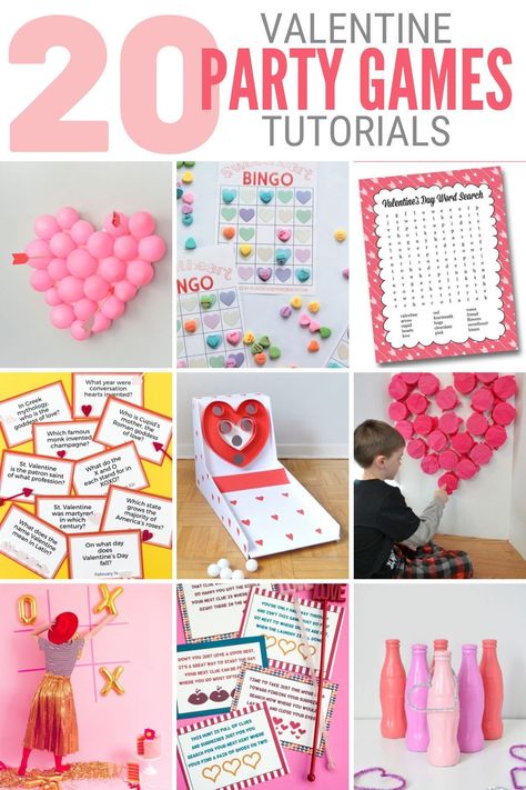 Here are 20 Valentine's Day party games for adults and kids that are easy to create. These games can be played at home or in the classroom. Enjoy these family-friendly activities. Family Valentines Day Ideas, Valentines Party Ideas For Kids Games, Valentine’s Day Games For Adults, Valentines Day Games For Kids, Valentines Party Games, Valentine Party Game, Valentine Bingo, Valentine's Day Party Games, Valentines Day Words