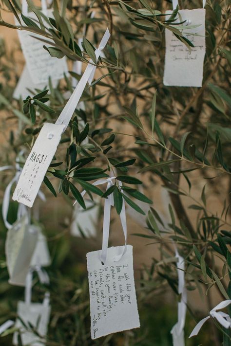 Wedding Wishing Tree Ideas, Wishing Tree Guest Book, Wedding Wishing Tree, Wedding Guest Wishes Ideas, Wish Tree Wedding, Wishing Wall Ideas, Olive Tree Wedding Ceremony, Wish Tree Ideas, Olive Tree Wedding Decor