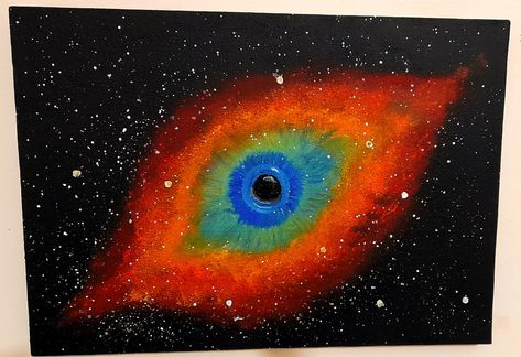 You can click the link to see how it is drawing. . Nebula Drawing, Galaxy Tutorial, Paint Galaxy, Helix Nebula, Space Drawings, Drawing Easy, Helix, Acrylic Paint, Easy Drawings