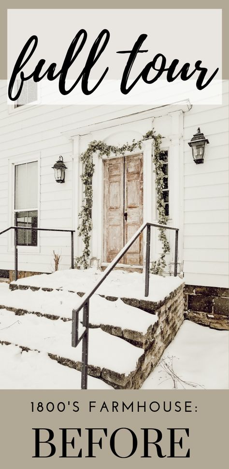 Original Farmhouse Interior, Old House Details, Authentic Farmhouse Decor, Old Farmhouse Entryway, Real Farmhouse Kitchen, 1800 Farmhouse Interior, 1800 Farmhouse Renovation, 1800s Farmhouse Exterior, 1830s Farmhouse